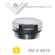 EM-V-A018 Brass air valve cap nickle plated threaded blind plug end